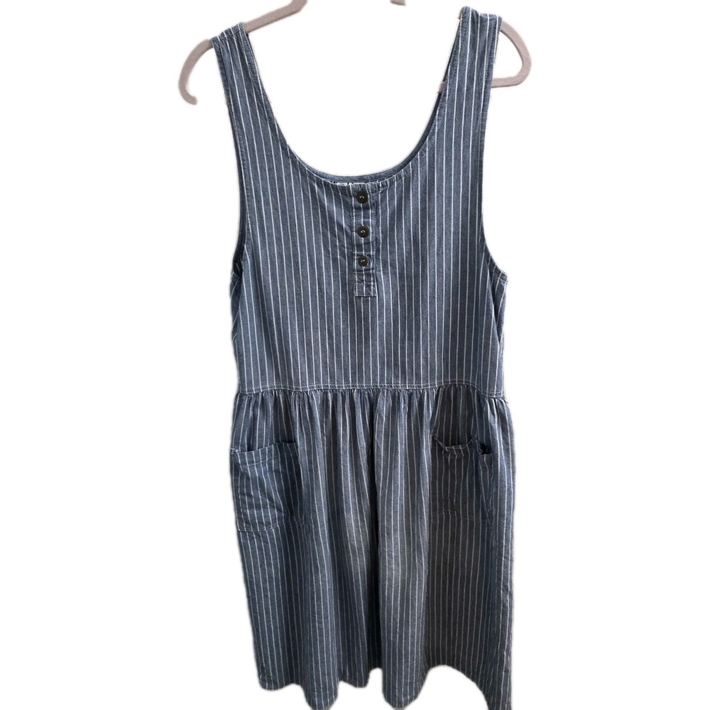 Vintage Mizz Lizz Fit & Flare Jumper /Dress  Denim/Chambray  Blue/white   11/12